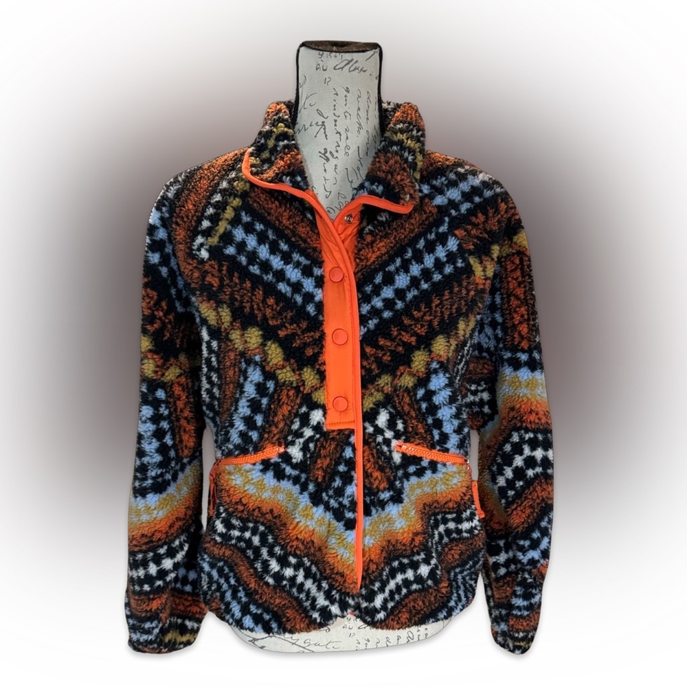 Women's Multicolor Patterned Jacket - Picture 5 of 7